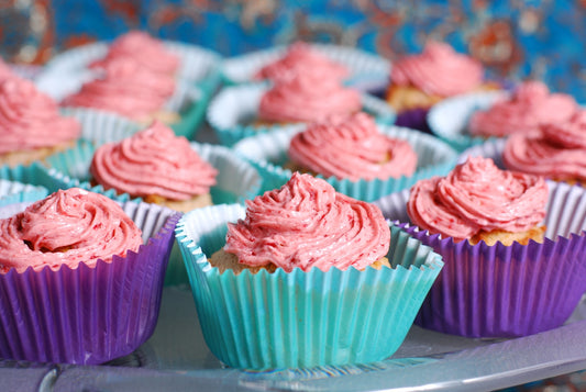 Gluten free no sugar added. Fresh Strawberry Muffins with Fresh Strawberry Keto Frosting